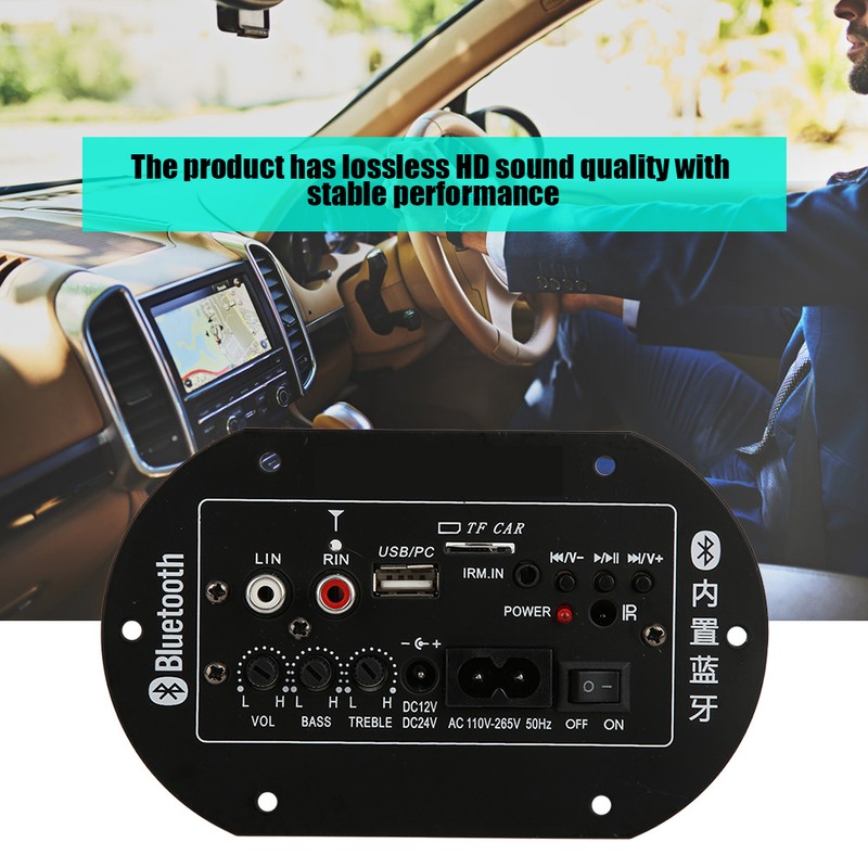 Car Audio Amplifier Board Bass for Bluetooth /12V/24V Universal 30-120W