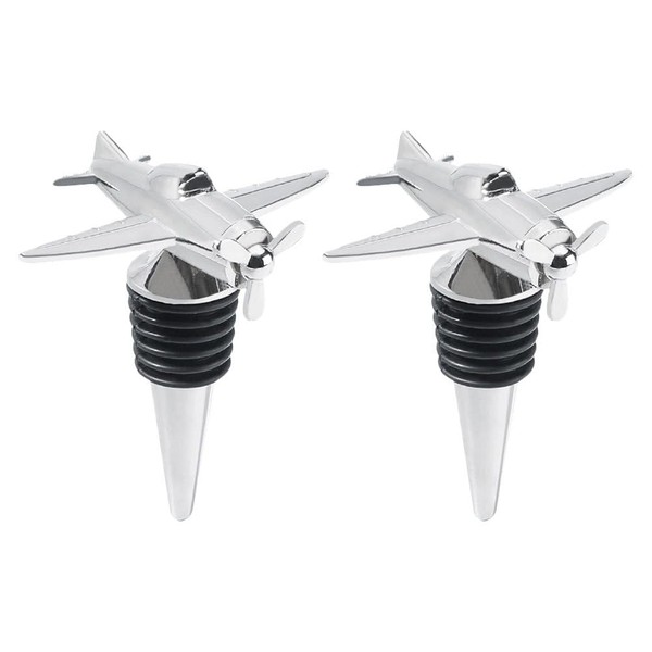 Luxshiny 2Pcs Wine Bottle Stopper, Airplane Bottle Stopper Wine Saver