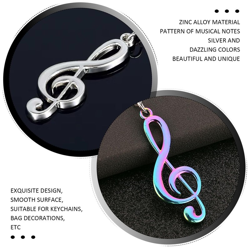 2 Pieces Music Note Keychains, Creative Metal Keychains, Travel Bag