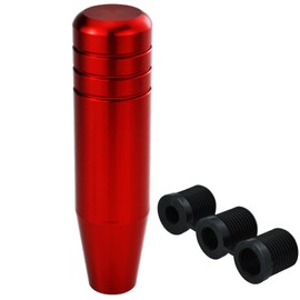 Temzzer Gear Shift Knob 5 Inch Shifter Lever Head Aluminium for Most Manual Automatic Vehicles (Red)