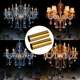 6PCS Gold Metal Chandelier Candle Light Cover Sleeves Replacement Part Chandelier Cover Tube 25 x 100mm