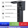 Black Bathroom Vessel Faucet Led Light 3 Color Changing Waterfall