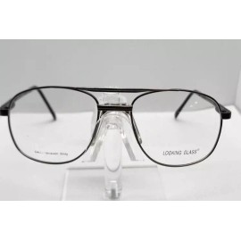LOOKING GLASS 8044 MEN'S AVIATOR EYEGLASSES 54-18-145 MATTE PEWTER W/ SOFT CASE