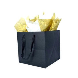 JUNESHE Large Black Gift Bag with Handles &Tissue Paper, 11.8 inch Square Giant Gift Bag, XL Big Gift Bag Large, Superior Extra Large Gift Bags, Birthday, Wedding Gift Bags Large Size