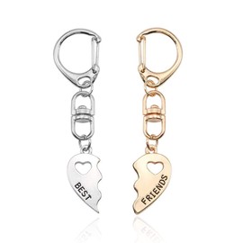 BFF Friendship Keychains for 2 - Best Friend Keychains BFF Gifts for 2 Matching Heart Best Friends Forever Pendant Keyrings Set