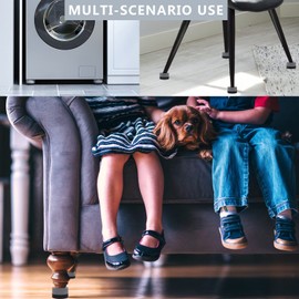 HANIHUA Round Furniture Risers (Set of 4) Heavy Duty Bed Risers Lifts Height 1", 2", 3 inch, Adjustable Bed Lifts Risers for Bed Frame, Furniture, Sofa, Chair Risers Supports Up to 1,300 lbs