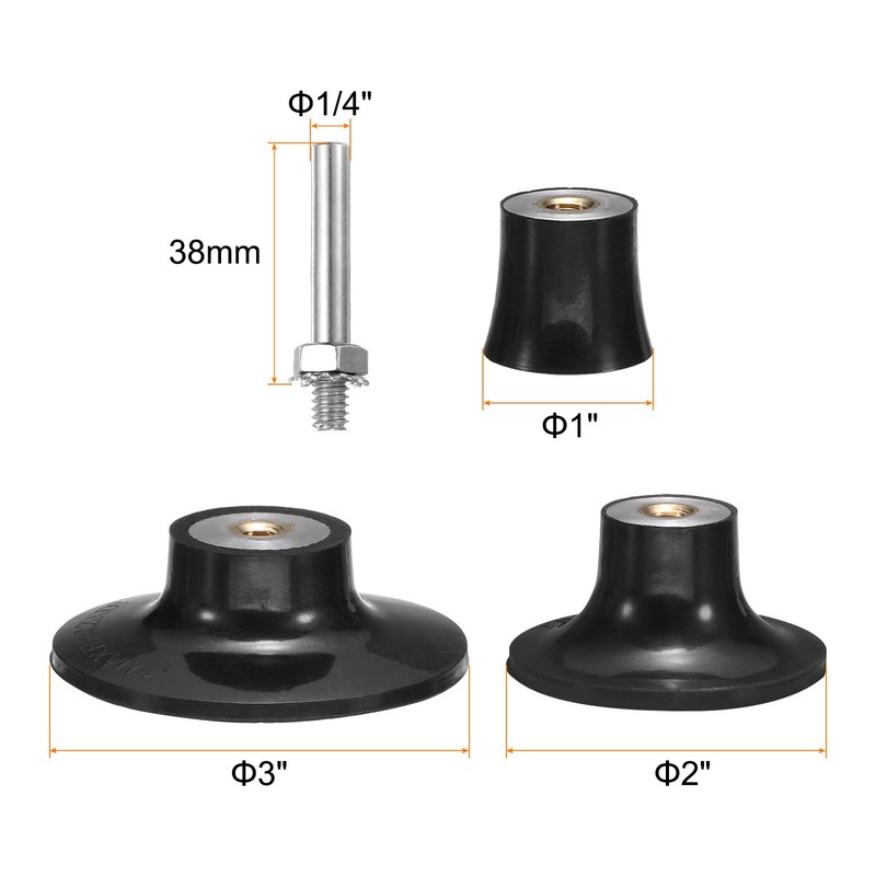 sourcing map 3-Pack 1" 2" 3" Disc Pad Holder Quick