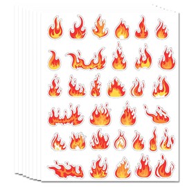 Calcomanías de fuego de llama, 264 calcomanías de fuego caliente, decoración para niños, adolescentes, suministros de oficina escolar para álbumes de recortes, 1.6 pulgadas