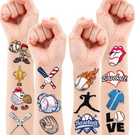 Baseball Temporary Tattoos Birthday Party Supplies Decorations 96 PCS Tattoos Stickers Sport Game Player Summer Olympic Cute Party Favors Kids Boys Girls Gifts Ideas Classroom School Prizes Themed