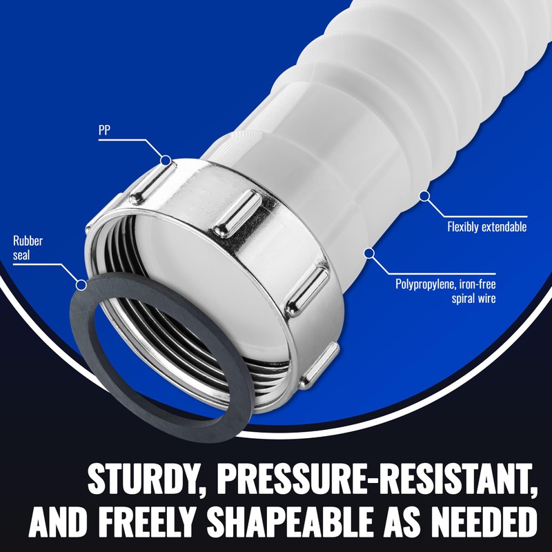Poppstar Flexible Sink Waste Pipe for Kitchen 1 1/2" x