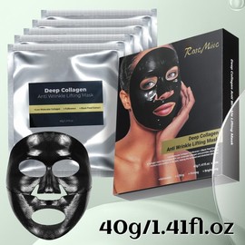 GHH Black Pearl Deep Collagen Energy Face Mask - Brightening | Hydrating | Moisturizing | Antiaging Skincare Facial Mask 5PCS for Skin Repair