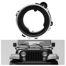 HECASA Left Headlight Bulb Bracket Bucket Compatible with 1997-2006 Jeep Wrangler Replacement for 110383 PP Plastic Driver Side