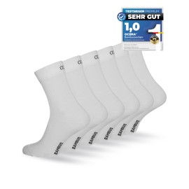 OCERA Bamboo Socks Men & Women's Socks – 6 or 12 Pairs – Breathable Men's Socks & Women's Socks Made of Bamboo Fibres – Odour-inhibiting Anti Sweat Socks Men & Women, 6x White, 43 - 46