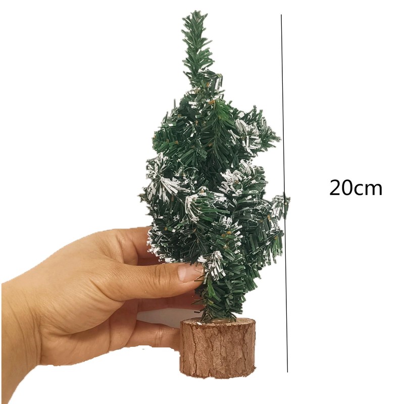 Jylucky 6PCS Tabletop Mini Christmas Tree, Snow Artificial Christmas Trees