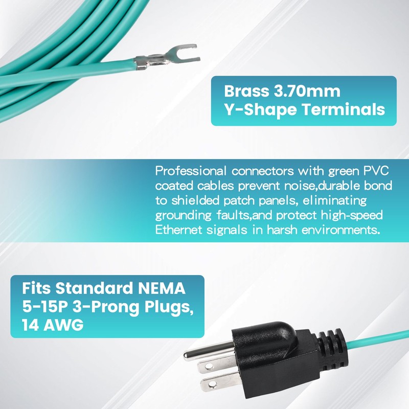 Zookpr Shielded Ethernet Patch Panel Bond & Ground Extension Cord