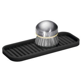 iDesign Silicone Kitchen Sink Tray for Countertops - Black