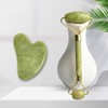 OL1259 Natural Jade Meridian Circulation Round Roller Gua Sha Set 2ea