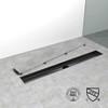 Elefloom Linear Shower Drain, Black Shower Drain 24 inch with