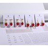 DLYFNVEV Strawberry Earrings Fruit Food Red Beaded Bow Stud Earrings