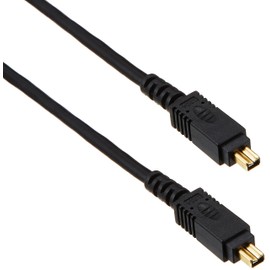 ELECOM IEEE1394 FireWire 400 (i.LINK / DV) Cable, 4 Pin 6.6 ft (2.0 m), Black IE-442BK