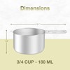 BERYLER 2PCS 3/4Cup (180ml, 6oz) Single Measuring Cup, Etched Inner