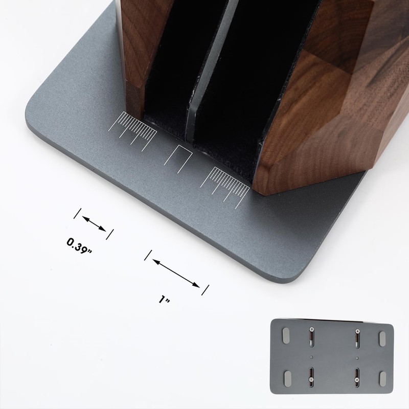 NIRVASH Walnut Wood Vertical Laptop Stand, Dual Slot Wooden Laptop
