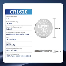EEMB 10 Pack CR1620 Battery 3V Lithium Battery Button Coin Cell Batteries 1620 Battery ECR1620, DL1620 for Watch, Key Fob, Calculator, Car Remote, Remote Control, Mobile Game, Toys, Smart Devices