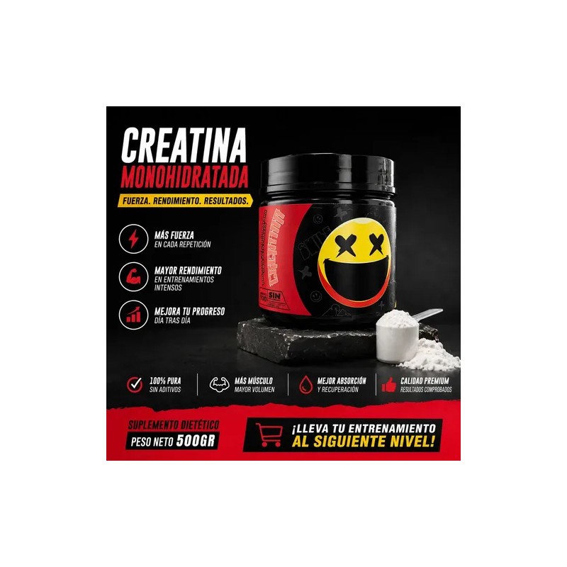 Creatina Monohidratada Smile Labz 500g Sin Sabor Vegano Deportivo