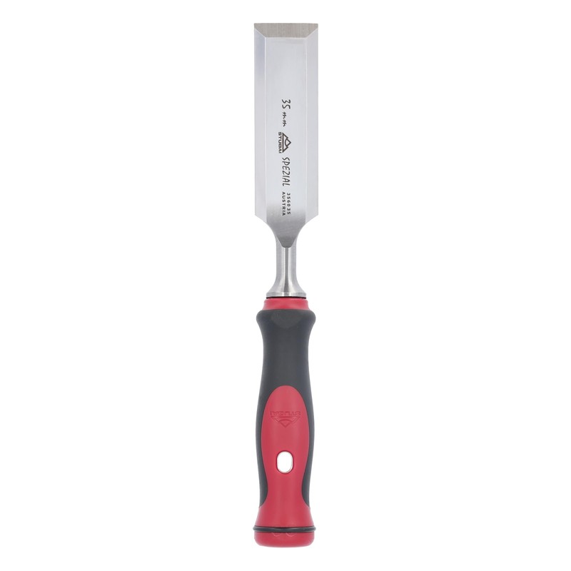 Stubai 356035 STUBAIspecial Wood Chisel,bi-mat.handl 35 mm, Silver/Red/Black