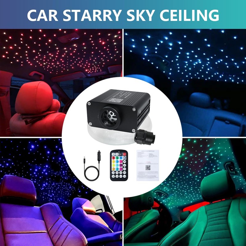 Car starlights Headliner kit, Twinkle & Sound Activate RGBW 16W