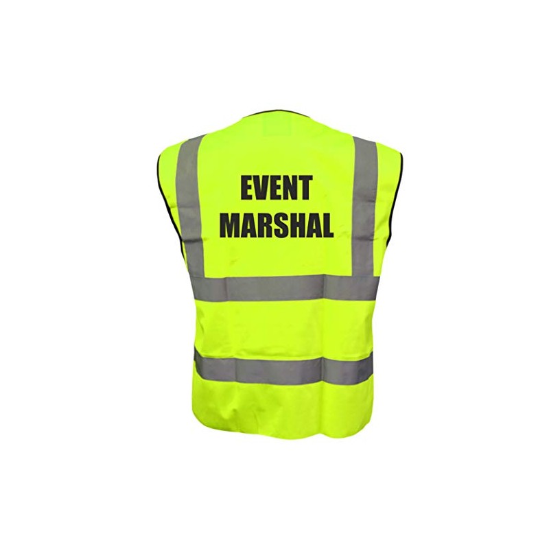Event Marshal Yellow Hi Vis Viz Safety Vest Waistcoat Reflective