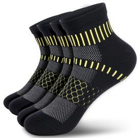 IRAMY Ankle Compression Socks for Women Men Coolmax Moisture Wicking Running Socks Plantar Fasciitis Relief 2 Pairs