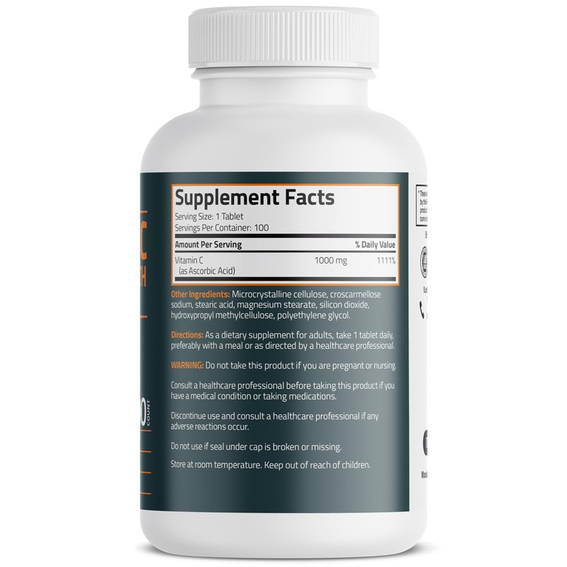 Bronson Vitamin C 1000mg Extra Strength, Supports a Healthy Immune