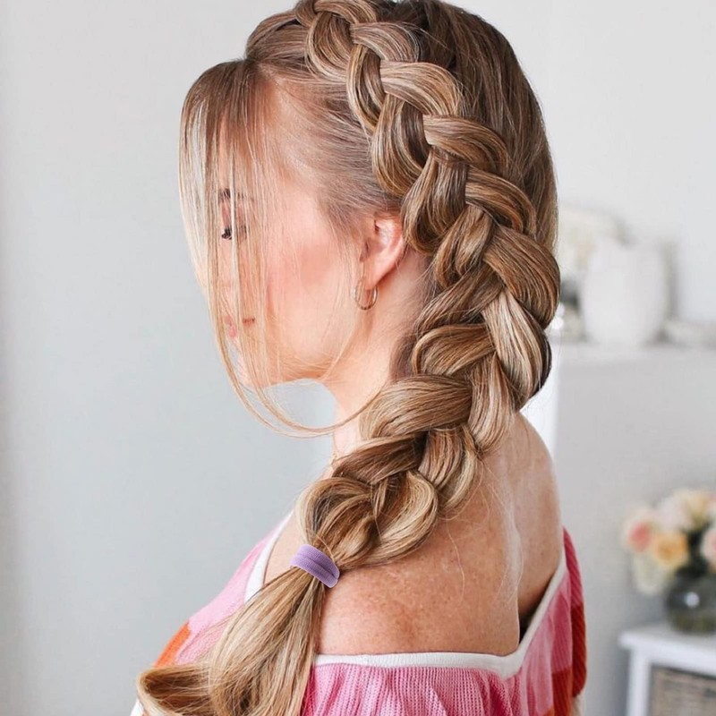 100 Pcs Thick Seamless Spring Hair Ties, Ponytail Holders Hair