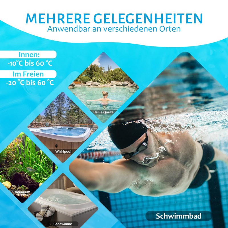 Wireless Pool Thermometer: Digital Pond and Pool Thermometer with LCD