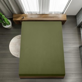 Utopia Bedding Utopia Bedding Fitted Sheet King, Olive - Deep Pocket 14 inch (35 cm) - Easy Care - Soft Brushed Microfibre Fabric - Shrinkage and Fade Resistant - Bottom Sheet