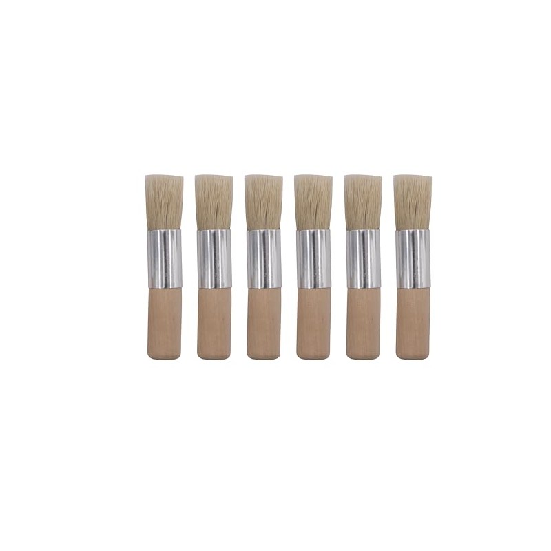 Chunky handled stencil brushes | Wooden handle | natural bristles