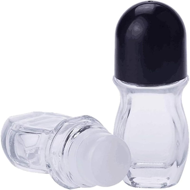 PurYupearl 2Pcs 30ML Red Deodorant Roller Bottle Empty,Glass Roller Bottles
