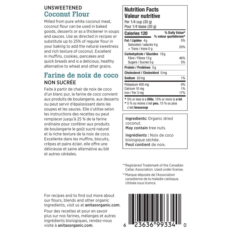 Anita’s Organic Mill - Gluten Free Coconut Flour, 680g
