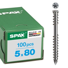 SPAX 537000500803 Stainless Steel Low Head Screws, 2.0 x 3.1 inches (5.0 x 80 mm), Pack of 100