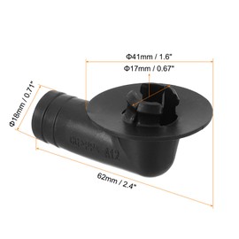 PATIKIL 17mm Air Conditioner Drain Hose Connector, 4 Pcs Universal Drain Connector with Clamp Hoop for Mini-Split Window AC Unit Faucet, Black Style 12