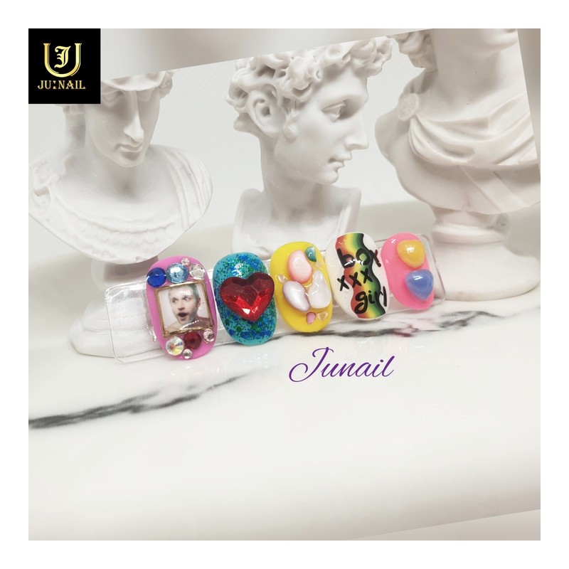 Pop Art Handmade Nail Tips - Long Nose Pin /