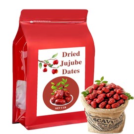 Jujube Date Bulk 1lb Big | Sweet | Dried Jujube Fruit Chinese Red Dates, Dried Jujube Fruit for Snacking| Brewing Tea| Soup| Baking| Oatmeal