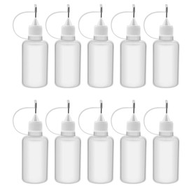 HappyHome Dropper Bottles, 30ml Divided Bottles, Divided Containers with Needles and Eyedropper, Translucent, Set of 10 (10 x 30 ml)