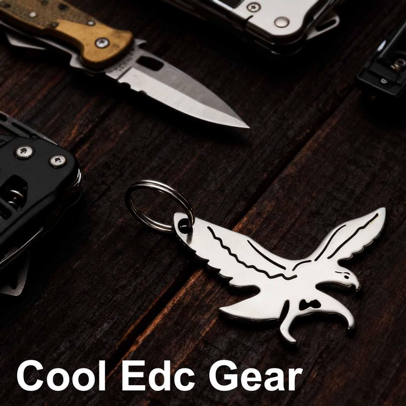 Bald Eagle Bottle Opener Keychain, Pocket EDC Beer Opener