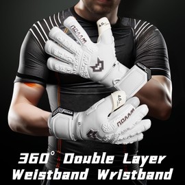 WVVOU Goalkeeper Gloves for Men and Teenagers, High Performance Goalkeeper Gloves Children with 5 Removable Fingersave, Football Gloves with 4 mm Sticky Latex on the Palm. (White, 8)