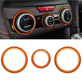 MACHSWON Car AC Climate Control Knob Outer Ring Covers Air Condition Switch Volume Trim for Subaru Car Accessories (Orange) for Subaru Crosstrek 2018-2023 Forester 2019-2023 Impreza 2017-2023