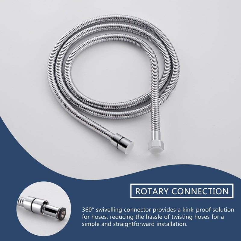 Angle Simple Replacement Shower Hose 79", Stainless Steel Flexible Handheld