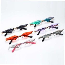 SHOWERORO Men's Retro Sunglasses Fashion Rimless Glasses Street Eyewear (Frame)