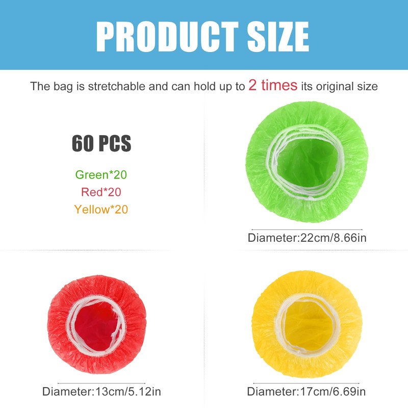 IWILCS Plastic Food Cover, Pack of 60 Bowls, Cups Covers,